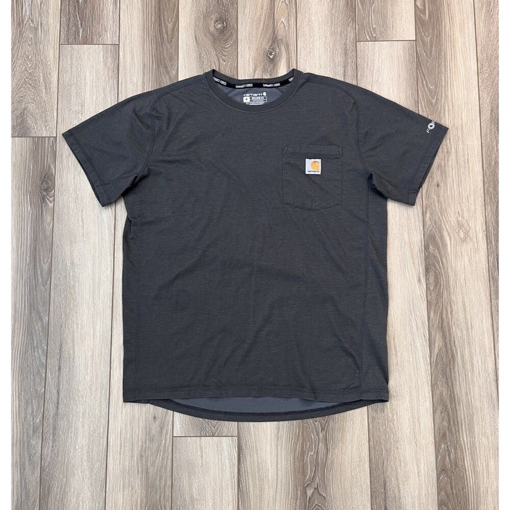 Carhartt Force Relaxed Fit Pocket T-Shirt Mens Sz M Gray Athletic Sweat Wicking